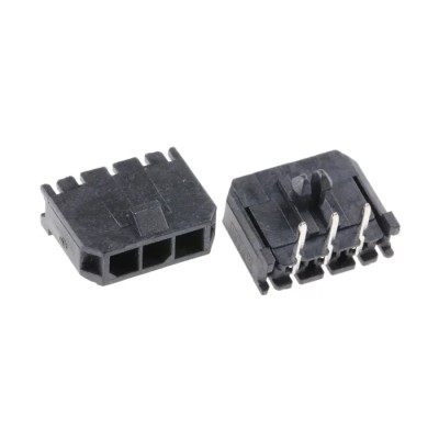 Molex Micro-Fit 3.0 Series Right Angle Through Hole PCB Header, 3 Contacts, 3 mm Pitch, 1 Row, Shrouded 43650-0300