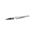 ideal-tek 130mm Carbon Fibre, Polyamide 66, Stainless Steel Straight, Round, Very Fine, Flat ESD Safe Tweezer 2AXCFR.SA.1