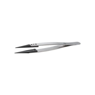 ideal-tek 130mm Carbon Fibre Plastic Straight Pointed Fine ESD Safe Tweezer 2CFR.SA.1