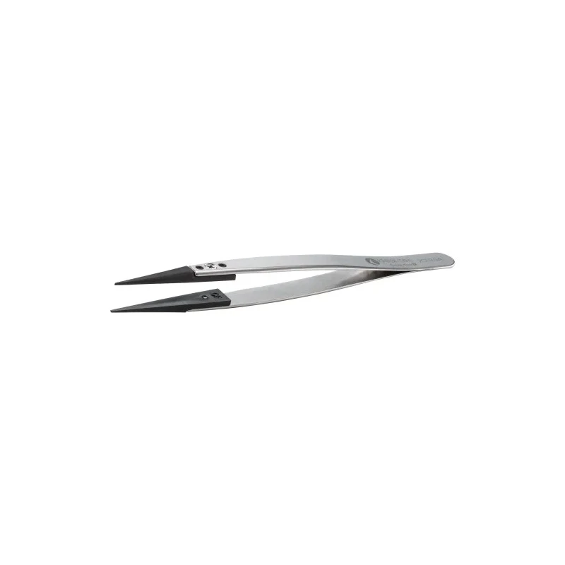 ideal-tek 130mm Carbon Fibre Plastic Straight Pointed Fine ESD Safe Tweezer 2CFR.SA.1