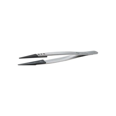 ideal-tek 130mm Polyetheretherketone Stainless Steel Round Straight Very Fine ESD Safe Tweezer 2ACPR.SA.1