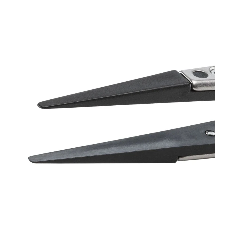 ideal-tek 130mm Polyetheretherketone Stainless Steel Round Straight Very Fine ESD Safe Tweezer 2ACPR.SA.1