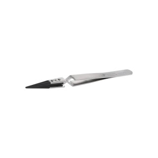 ideal-tek 130mm Stainless Steel, Polyetheretherketone Straight Round Very Fine Flat ESD Safe Tweezer 2AXCPR.SA.1