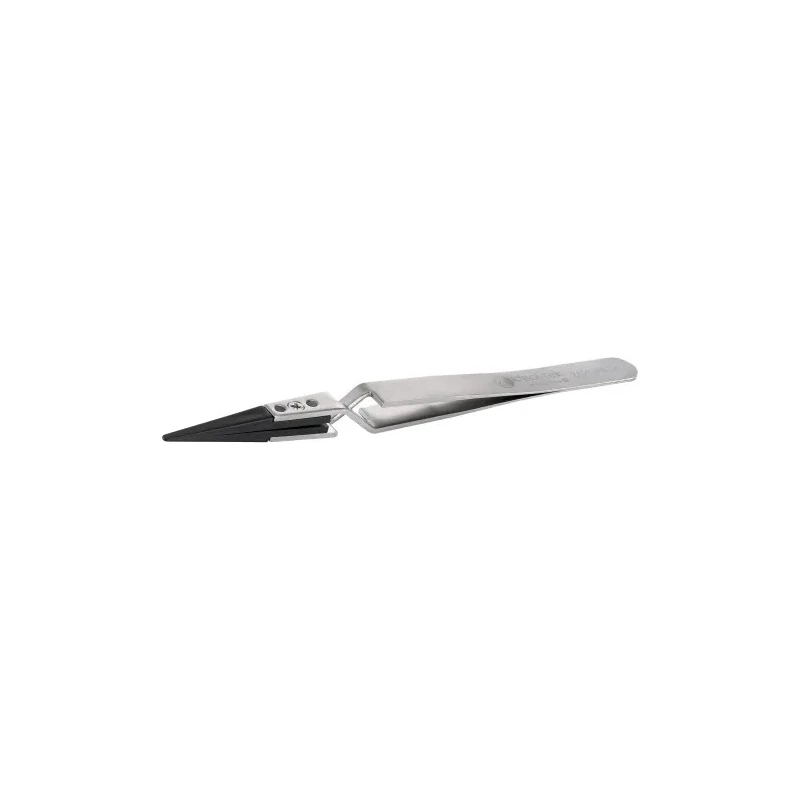 ideal-tek 130mm Stainless Steel, Polyetheretherketone Straight Round Very Fine Flat ESD Safe Tweezer 2AXCPR.SA.1