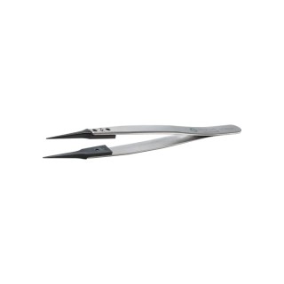 ideal-tek 130mm Stainless Steel Polyetheretherketone Straight Very Fine Sharp ESD Safe Tweezer 5CPR.SA.1