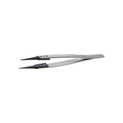 ideal-tek 130mm Stainless Steel Polyetheretherketone Straight Very Fine Sharp ESD Safe Tweezer 5CPR.SA.1