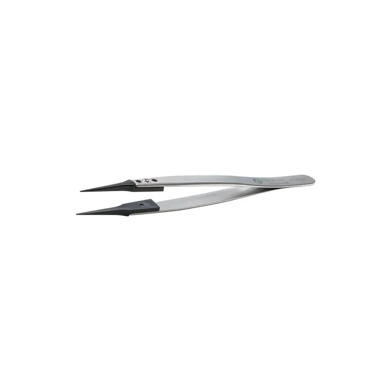 ideal-tek 130mm Stainless Steel Polyetheretherketone Straight Very Fine Sharp ESD Safe Tweezer 5CPR.SA.1