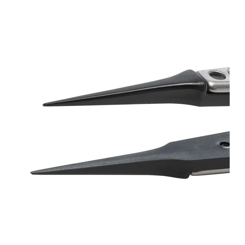 ideal-tek 130mm Stainless Steel Polyetheretherketone Straight Very Fine Sharp ESD Safe Tweezer 5CPR.SA.1