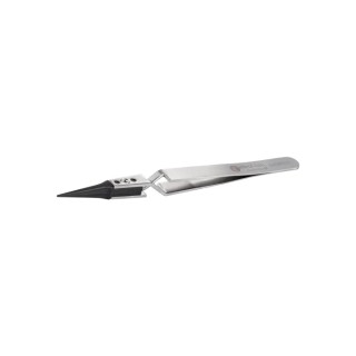 ideal-tek 130mm Carbon Fibre, Polyetheretherketone, Stainless Steel Fine ESD Safe Tweezer 5XCPR.SA.1