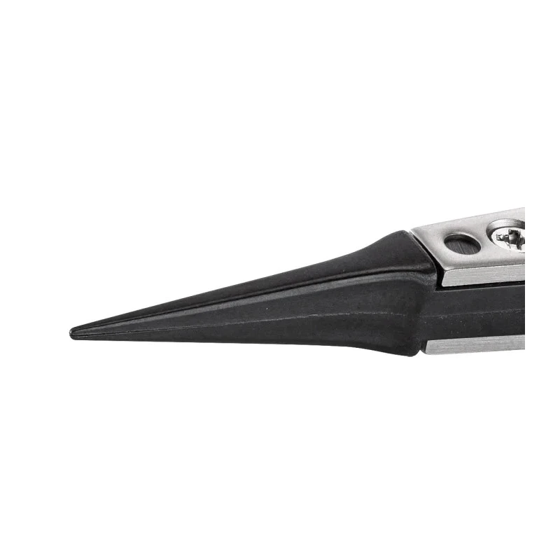 ideal-tek 130mm Carbon Fibre, Polyetheretherketone, Stainless Steel Fine ESD Safe Tweezer 5XCPR.SA.1