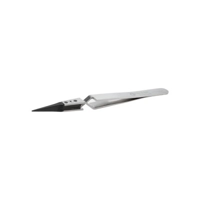 ideal-tek 130mm Carbon Fibre, Stainless Steel, Polyamide 66 Straight, Sharp, Very Fine ESD Safe Tweezer 5XCFR.SA.1