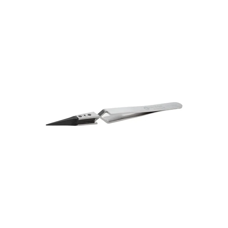 ideal-tek 130mm Carbon Fibre, Stainless Steel, Polyamide 66 Straight, Sharp, Very Fine ESD Safe Tweezer 5XCFR.SA.1