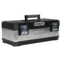 Stanley Plastic Tool Box with 23 Compartments, Latch Lock, Tote Tray, 584mm x 584mm x 293mm 1-95-619