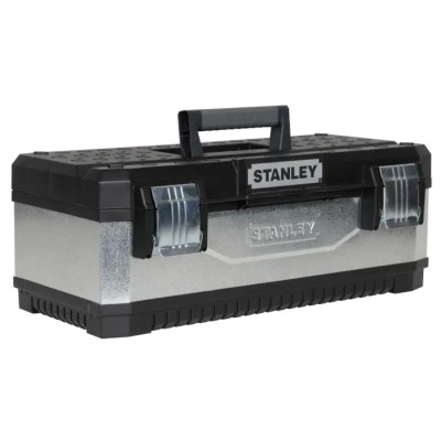 Stanley Plastic Tool Box with 23 Compartments, Latch Lock, Tote Tray, 584mm x 584mm x 293mm 1-95-619