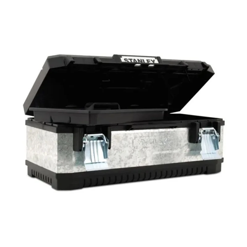 Stanley Plastic Tool Box with 23 Compartments, Latch Lock, Tote Tray, 584mm x 584mm x 293mm 1-95-619