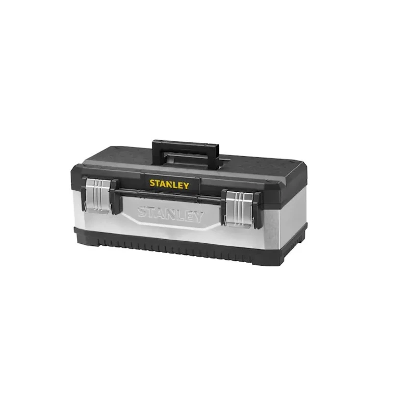 Stanley Plastic Tool Box with 23 Compartments, Latch Lock, Tote Tray, 584mm x 584mm x 293mm 1-95-619