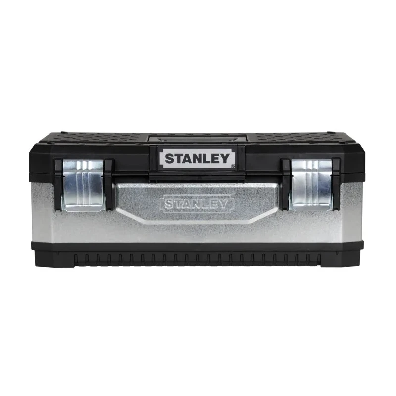 Stanley Plastic Tool Box with 23 Compartments, Latch Lock, Tote Tray, 584mm x 584mm x 293mm 1-95-619
