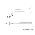 ideal-tek Polyetheretherketone 40mm Flat Rounded ESD Safe Tweezer Tips A2ABCP