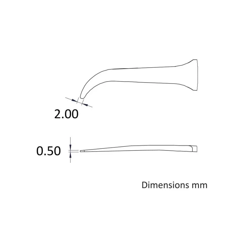 ideal-tek Polyetheretherketone 40mm Flat Rounded ESD Safe Tweezer Tips A2ABCP