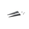 ideal-tek 40mm Carbon Fibre Polyetheretherketone Flat, Round, Straight Very Fine ESD Safe Tweezer Tips A2ACP
