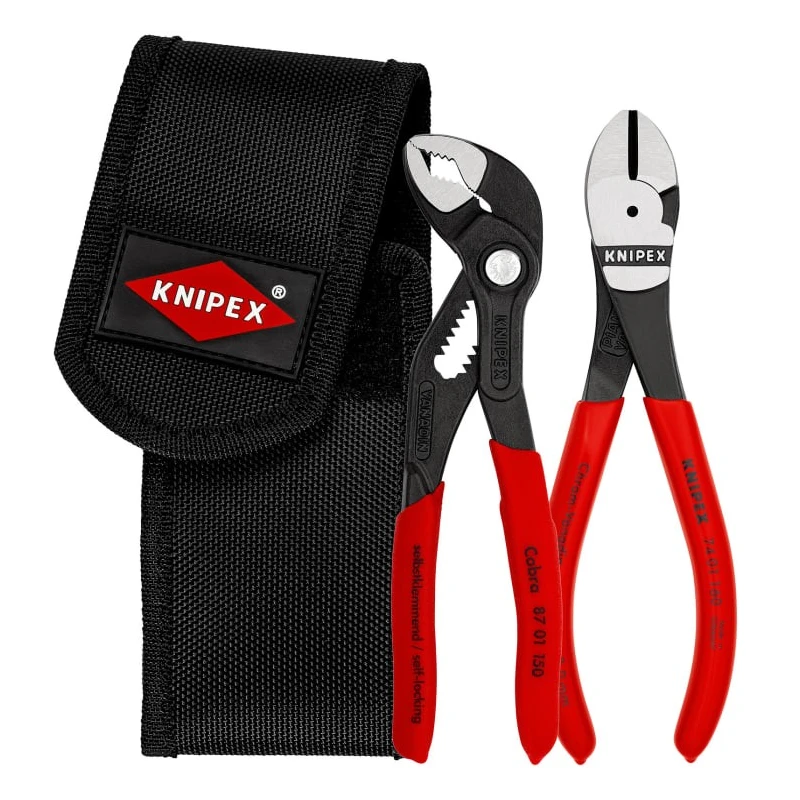 Knipex 2-Piece Plier Set with Diagonal Cutters and Water Pump Pliers, High Leverage and Hardened Jaws 00 20 72 V02