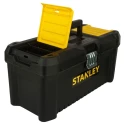 Stanley Plastic Tool Box 200mm Length 195mm Width 410mm Height Latch Lock Movable Tray Yellow Black STST1-75518