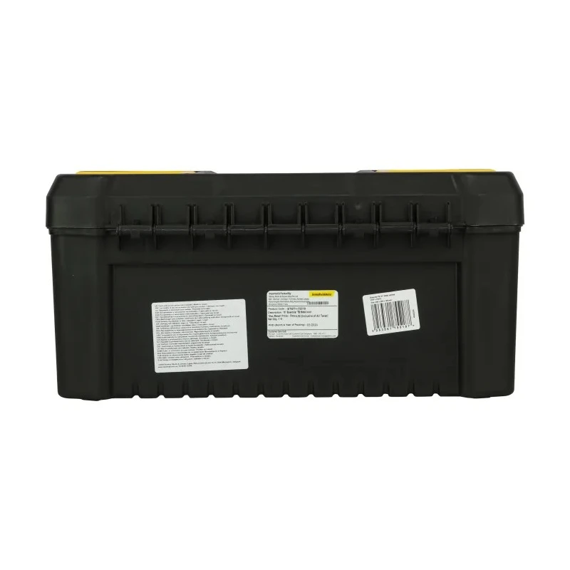 Stanley Plastic Tool Box 200mm Length 195mm Width 410mm Height Latch Lock Movable Tray Yellow Black STST1-75518