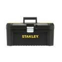 Stanley Plastic Tool Box 200mm Length 195mm Width 410mm Height Latch Lock Movable Tray Yellow Black STST1-75518