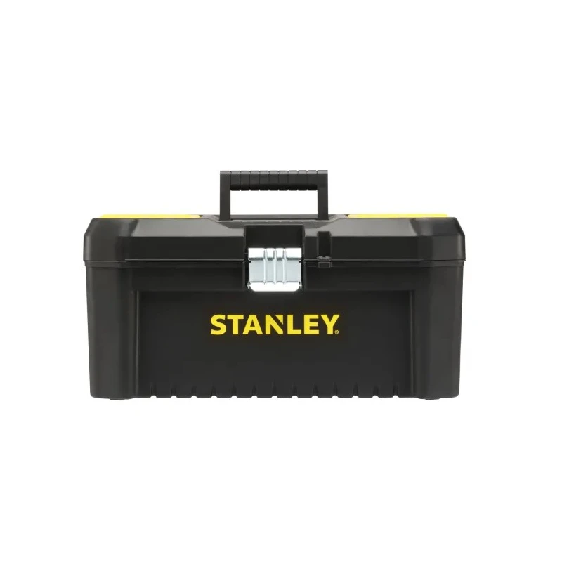 Stanley Plastic Tool Box 200mm Length 195mm Width 410mm Height Latch Lock Movable Tray Yellow Black STST1-75518