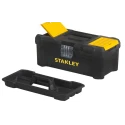 Stanley Plastic Tool Box 200mm Length 195mm Width 410mm Height Latch Lock Movable Tray Yellow Black STST1-75518