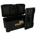 Stanley Plastic Tool Box 200mm Length 195mm Width 410mm Height Latch Lock Movable Tray Yellow Black STST1-75518