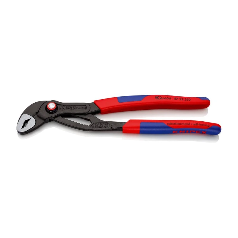 Knipex Cobra® QuickSet Water Pump Plier 250mm Overall Length, 50mm Jaw, 25 Positions, Comfort Grip 87 22 250