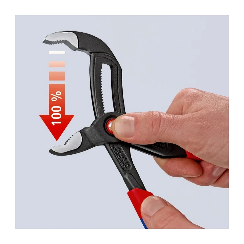 Knipex Cobra® QuickSet Water Pump Plier 250mm Overall Length, 50mm Jaw, 25 Positions, Comfort Grip 87 22 250
