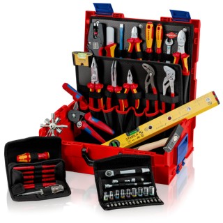 Knipex 63 Piece Electrician Tool Kit Tool Case with Case VDE 1000V Approved 00 21 19 LB E