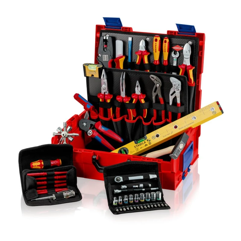 Knipex 63 Piece Electrician Tool Kit Tool Case with Case VDE 1000V Approved 00 21 19 LB E