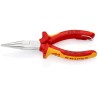 Knipex Insulated Comfort Grip Long Nose Plier 160mm Overall, 50mm Round Jaw, VDE 1000V Approved 25 06 160 T