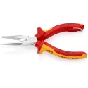 Knipex Insulated Comfort Grip Long Nose Plier 160mm Overall, 50mm Round Jaw, VDE 1000V Approved 25 06 160 T