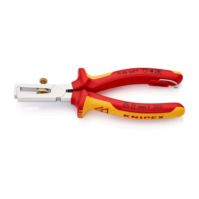 Knipex Universal Stripping Pliers Insulated Comfort Grip 160mm, Stripping Range 0.1 → 10 mm² 11 06 160 T