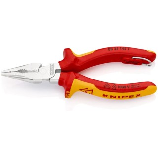 Knipex Combination Plier Pointed Insulated 1000V VDE Certified 145mm 08 26 145 T