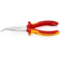 Knipex Insulated Comfort Grip 1-Piece Long Nose Plier Round Jaw 73mm, 200mm Overall VDE 1000V Approved 26 26 200 T