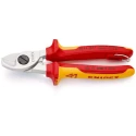 Knipex VDE/1000V Approved Flush Cable Cutter 165mm, 15mm Maximum Cutting Capacity, Tool Steel Jaws 95 16 165 T