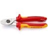 Knipex VDE/1000V Approved Flush Cable Cutter 165mm, 15mm Maximum Cutting Capacity, Tool Steel Jaws 95 16 165 T