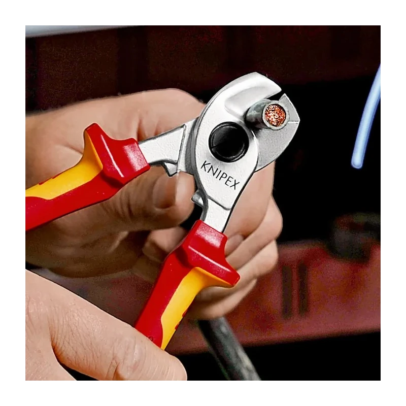 Knipex VDE/1000V Approved Flush Cable Cutter 165mm, 15mm Maximum Cutting Capacity, Tool Steel Jaws 95 16 165 T
