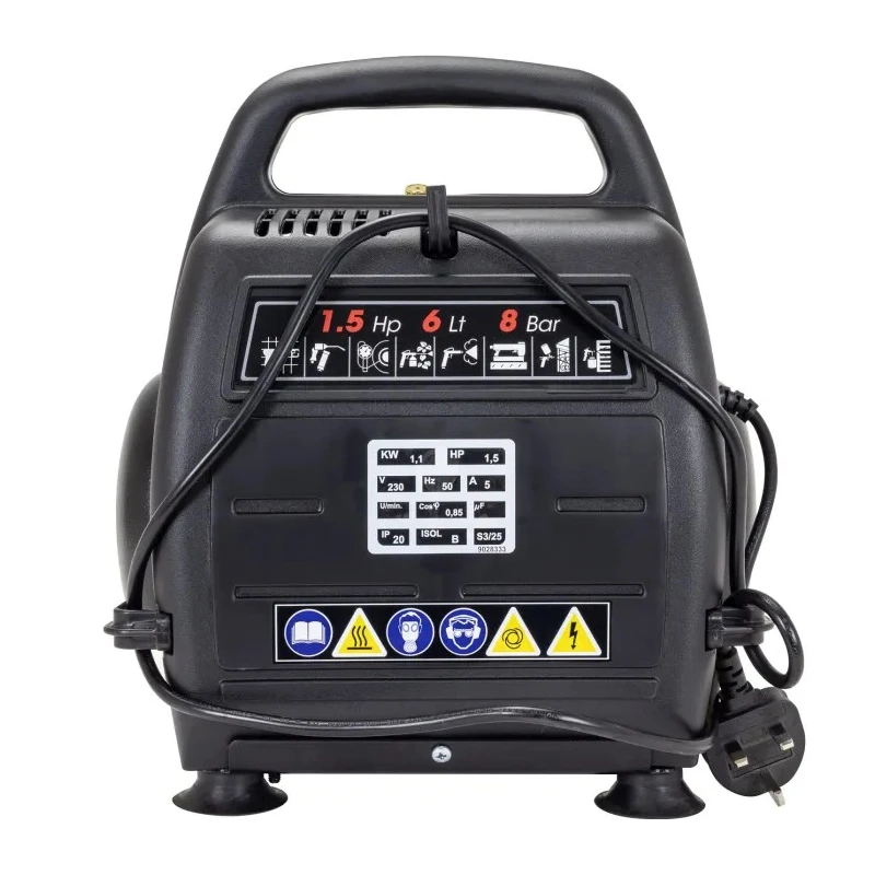 SIP 1.5 HP Portable Oil Free Air Compressor 6L Tank Capacity 8 bar Maximum Pressure 05295