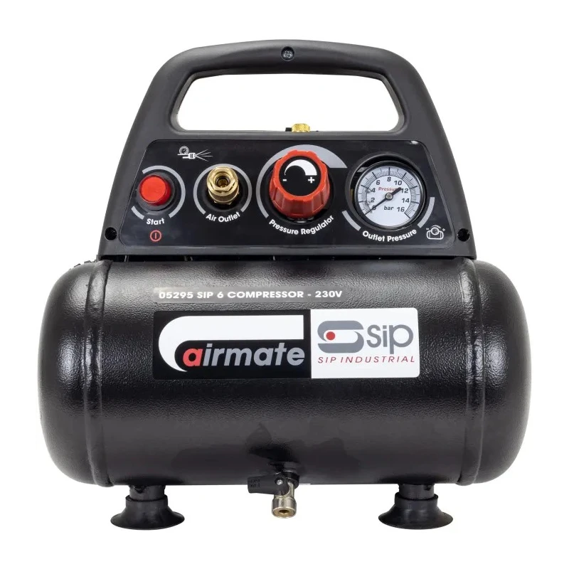 SIP 1.5 HP Portable Oil Free Air Compressor 6L Tank Capacity 8 bar Maximum Pressure 05295