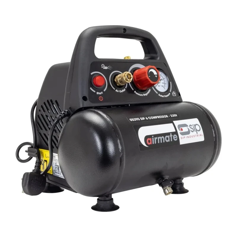 SIP 1.5 HP Portable Oil Free Air Compressor 6L Tank Capacity 8 bar Maximum Pressure 05295