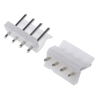 Molex SPOX Series Straight Through Hole Pin Header 4 Contacts 5.08 mm Pitch 1 Row Unshrouded 10-32-1041