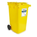 Lubetech Chemical Spill Kit 240 L Absorbent Capacity in Yellow Polyethylene Wheeled Bin 04-1240