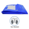 Mipatex Tarpaulin Sheet 200 GSM, 12ft x 12ft Waterproof Heavy Duty, Poly Tarpaulin (Blue/Silver)