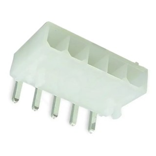 Molex Mini-Fit Jr Series Right Angle Through Hole PCB Header, 5 Contact(s), 4.2 mm Pitch, 12A Current, Nylon 39-30-3055